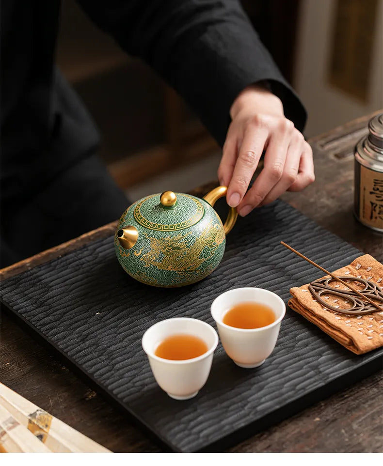 "Twin Dragons Playing with a Pearl – Xishi-style Teapot"