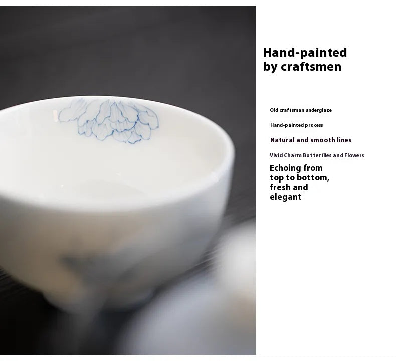 "Butterfly in Love with Flowers" – Portable Gongfu Travel Teacup