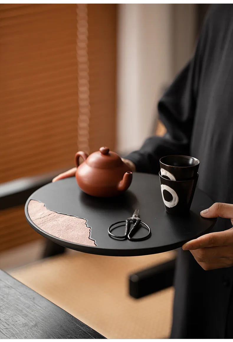 "Xuanyan Shadow - Circular Dry Tea Drip Tray"