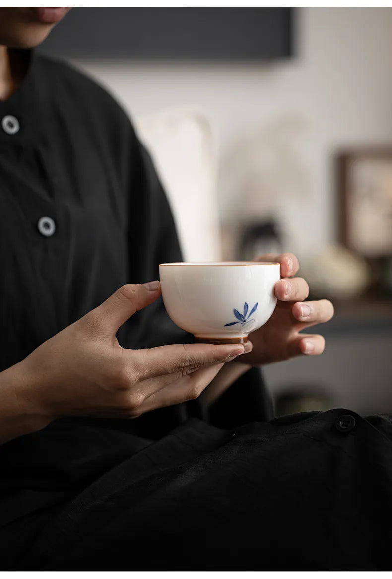 “Autumn Orchid” Fast-Brew Travel Tea Cup – Inspired by Gentle Waters and Graceful Blooms
