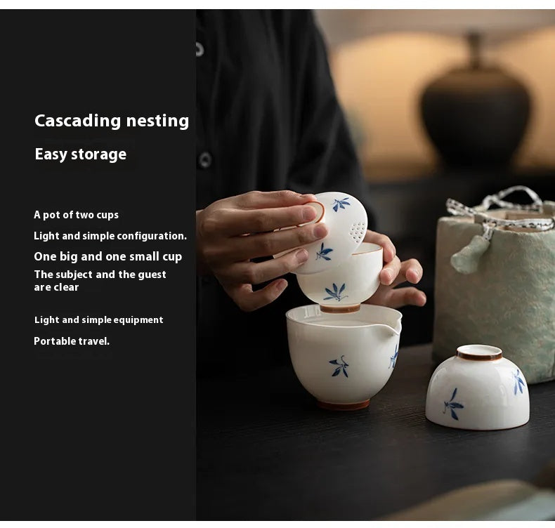“Autumn Orchid” Fast-Brew Travel Tea Cup – Inspired by Gentle Waters and Graceful Blooms