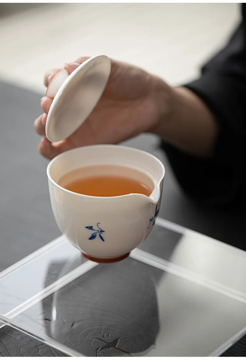 “Autumn Orchid” Fast-Brew Travel Tea Cup – Inspired by Gentle Waters and Graceful Blooms