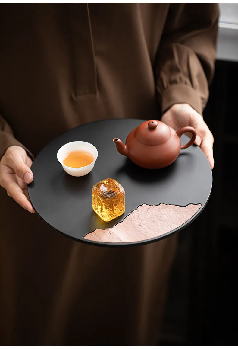 "Xuanyan Shadow - Circular Dry Tea Drip Tray"
