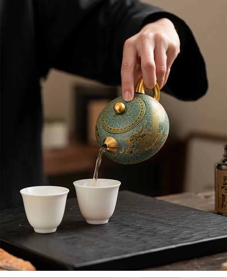 "Twin Dragons Playing with a Pearl – Xishi-style Teapot"