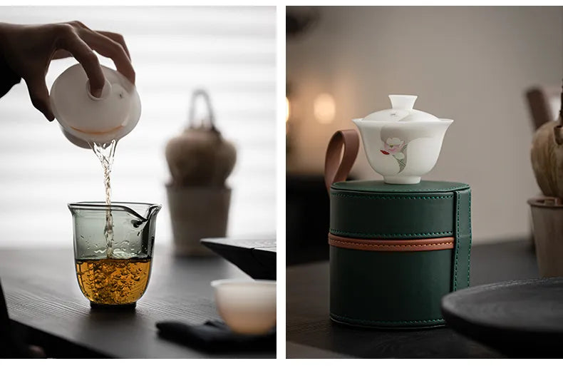 “Muhe” Lotus-Inspired Travel Gongfu Tea Cup – Elegant, Portable, Zen-Inspired