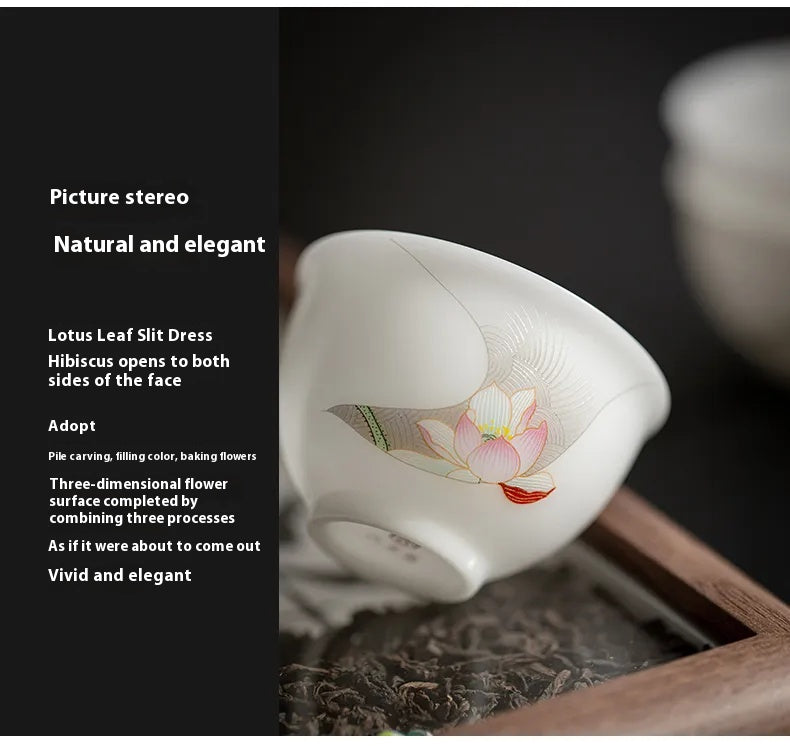 “Muhe” Lotus-Inspired Travel Gongfu Tea Cup – Elegant, Portable, Zen-Inspired