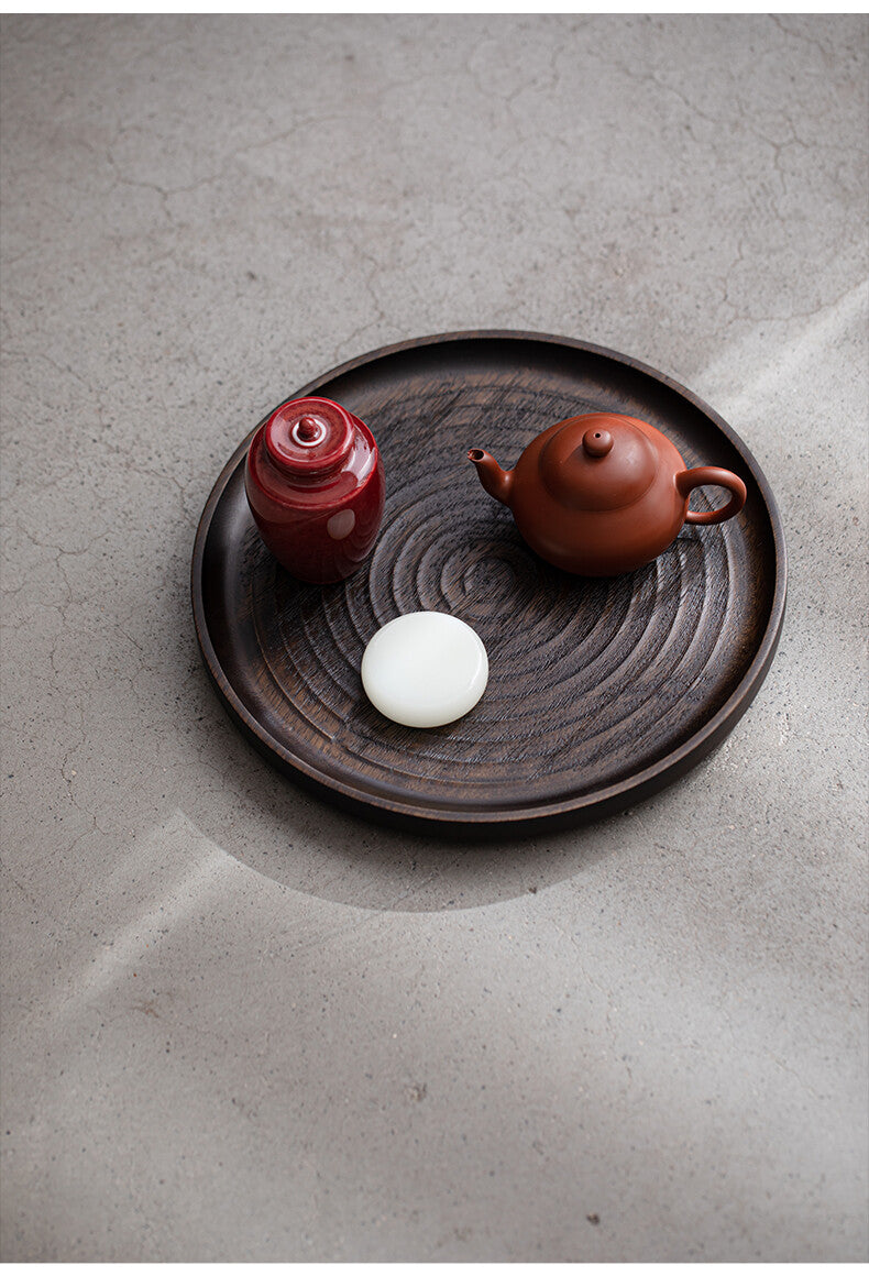 Concentric Circle Plate - Golden Silk Teak Dry Bubble Plate