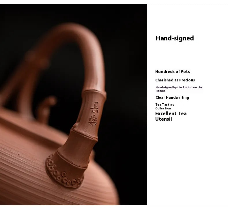 "Hidden Bamboo Chaozhou Red Clay Sand Teapot"