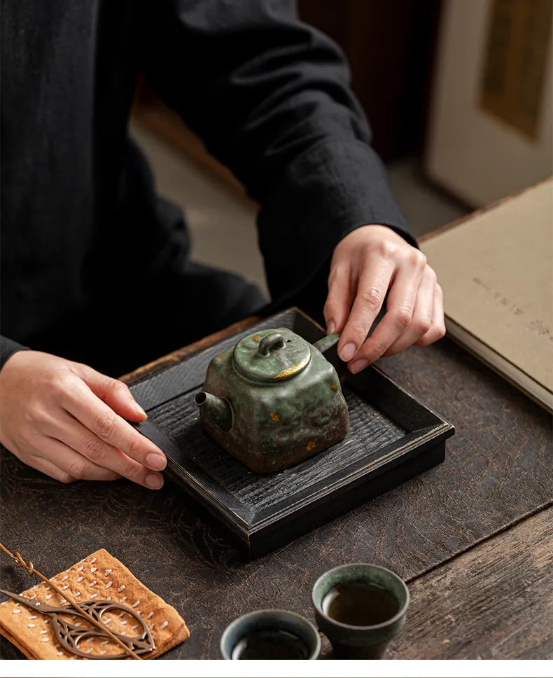 "Peacock Green Han-style Teapot – Traditional Chinese Gongfu Teaware"
