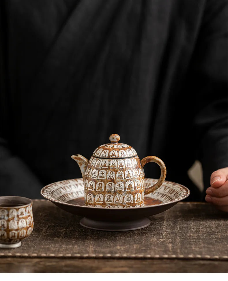 "Ten Thousand Buddhas Square Teapot"