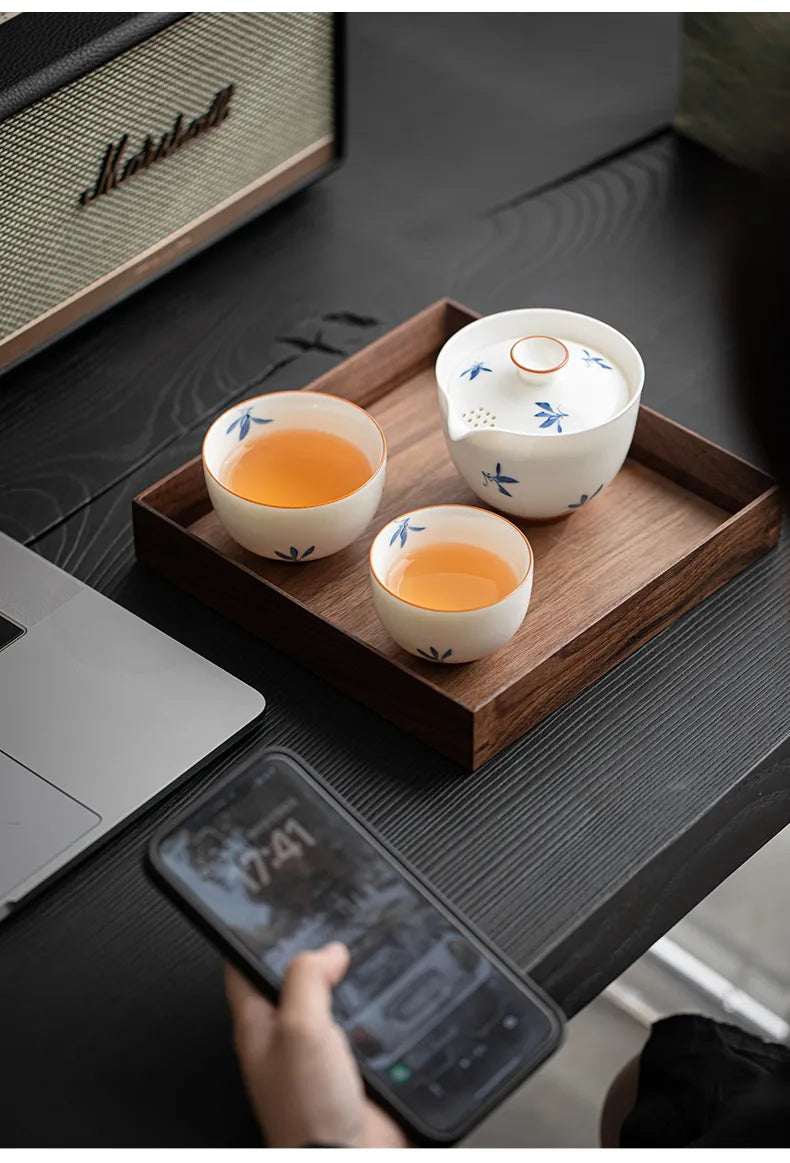 “Autumn Orchid” Fast-Brew Travel Tea Cup – Inspired by Gentle Waters and Graceful Blooms