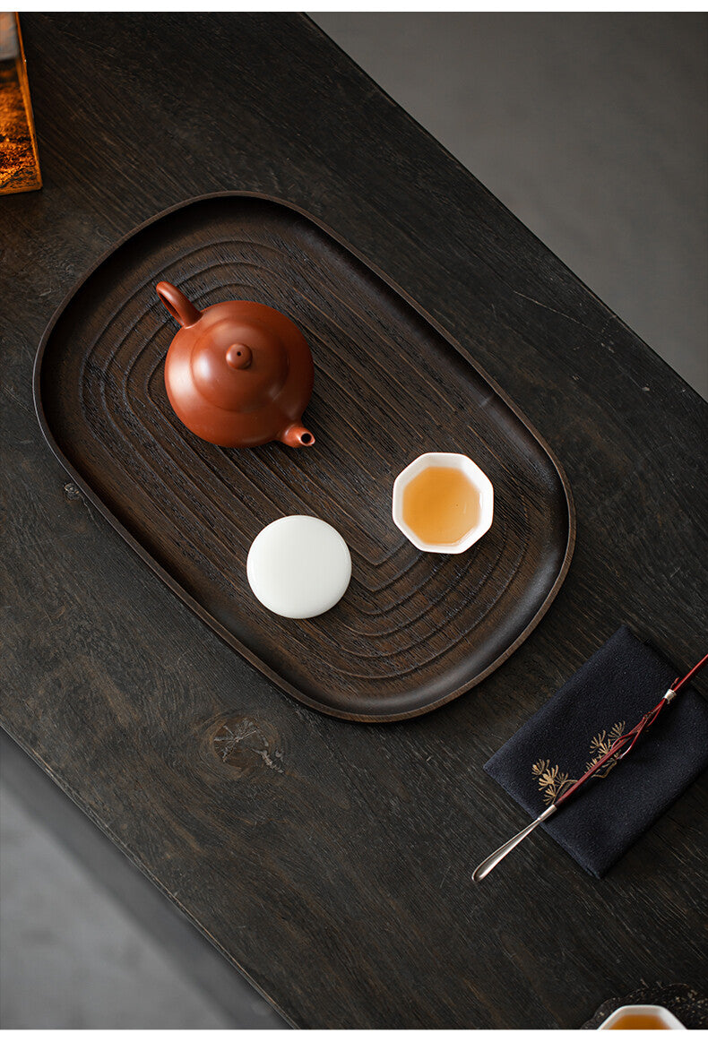 Concentric Circle Plate - Golden Silk Teak Dry Bubble Plate