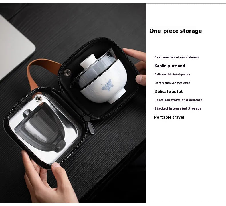 "Butterfly in Love with Flowers" – Portable Gongfu Travel Teacup