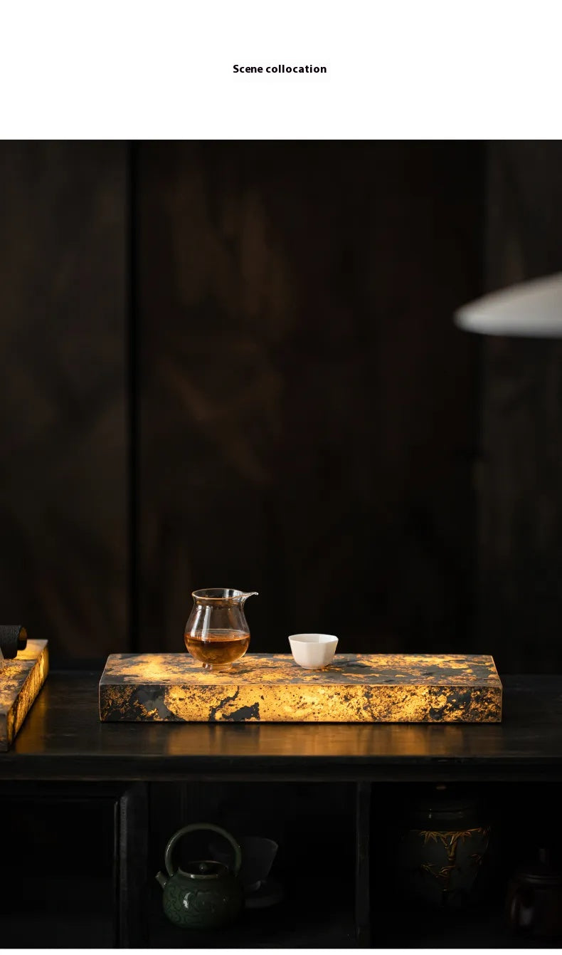 Square Cliff Stone Gongfu Tea Tray