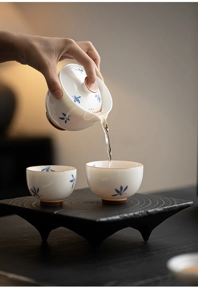 “Autumn Orchid” Fast-Brew Travel Tea Cup – Inspired by Gentle Waters and Graceful Blooms