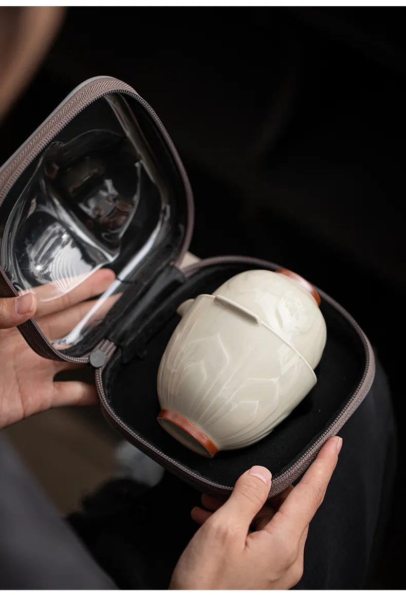Qinglian Travel Tea Set – Portable Kungfu Teacup for One