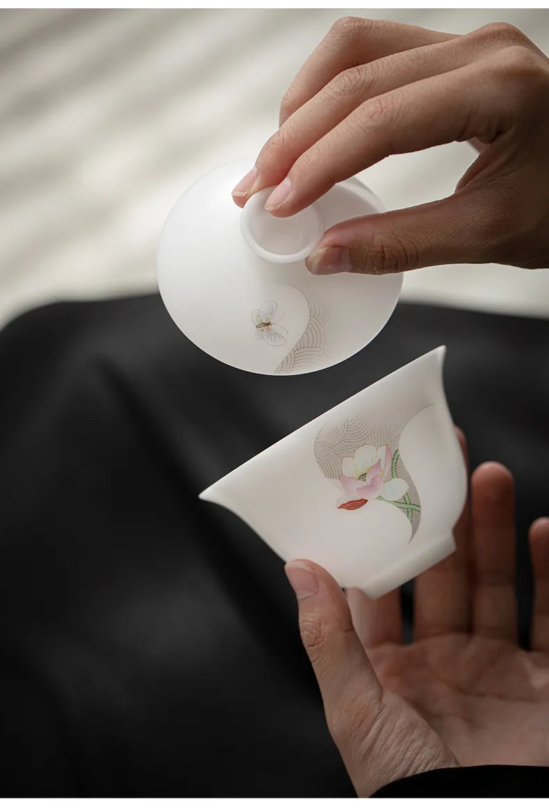 “Muhe” Lotus-Inspired Travel Gongfu Tea Cup – Elegant, Portable, Zen-Inspired