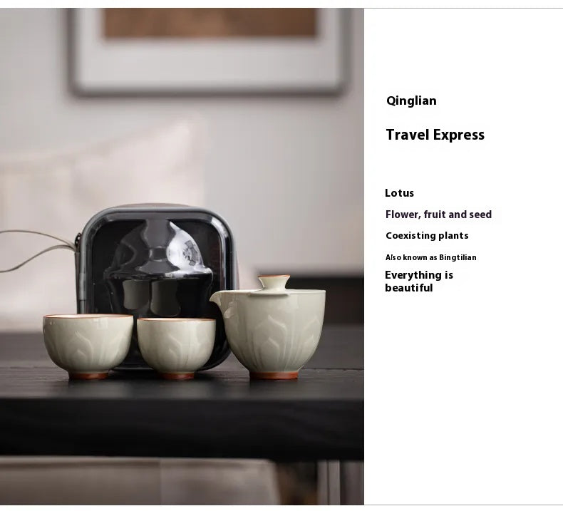 Qinglian Travel Tea Set – Portable Kungfu Teacup for One