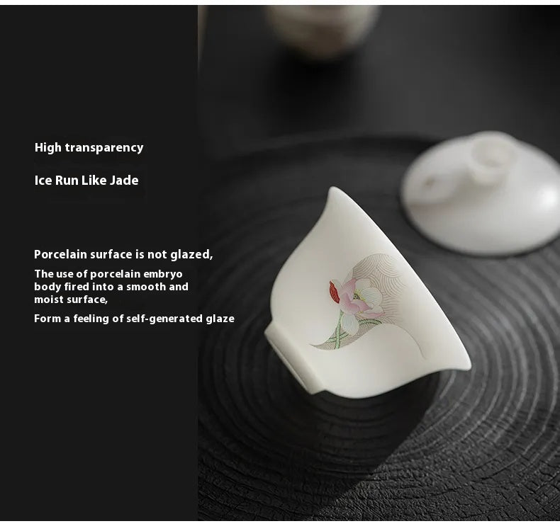 “Muhe” Lotus-Inspired Travel Gongfu Tea Cup – Elegant, Portable, Zen-Inspired