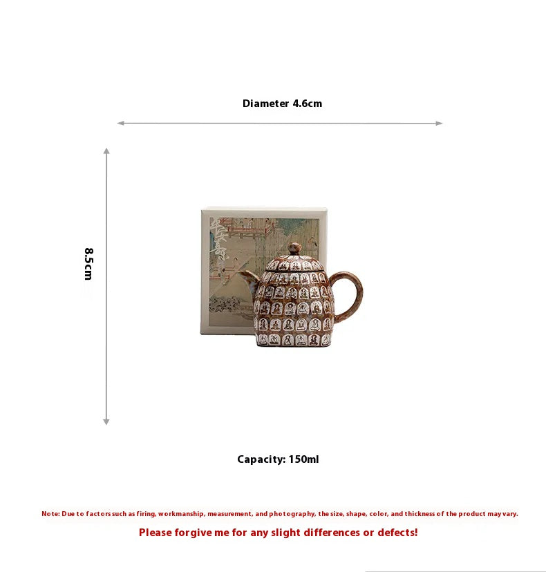 "Ten Thousand Buddhas Square Teapot"