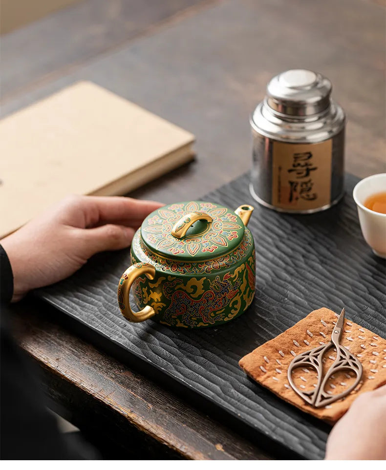 "Dragon and Phoenix Teapot – Symbol of Auspicious Harmony"