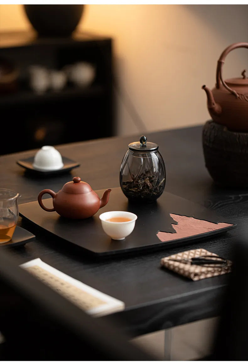 "Xuanyan Shadow - Circular Dry Tea Drip Tray"
