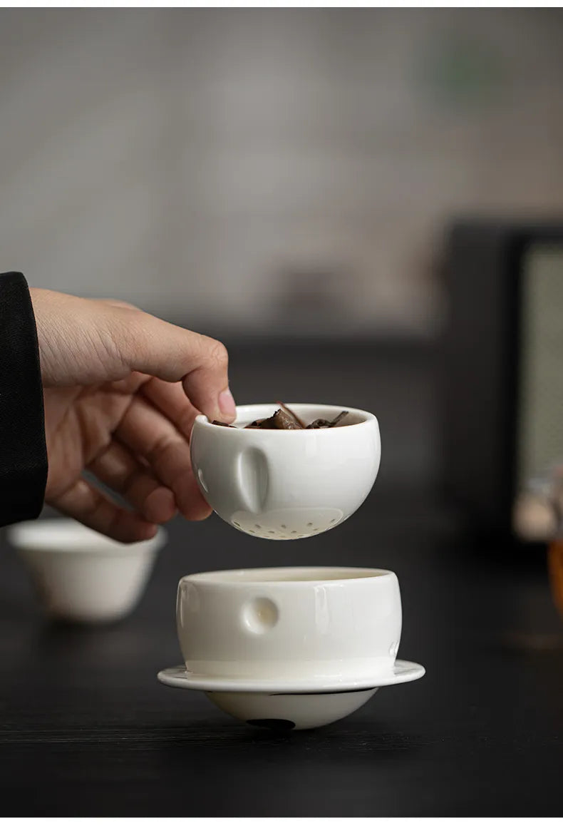 Panda Travel Tea Set – One Pot with Three Cups, Portable Kungfu Teaware