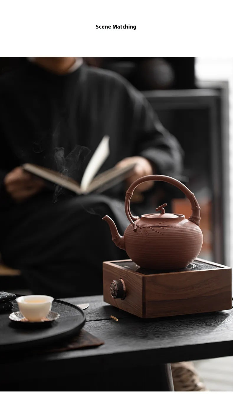 "Hidden Bamboo Chaozhou Red Clay Sand Teapot"