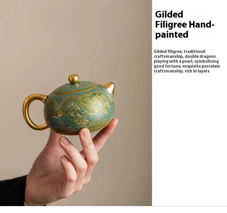 "Twin Dragons Playing with a Pearl – Xishi-style Teapot"