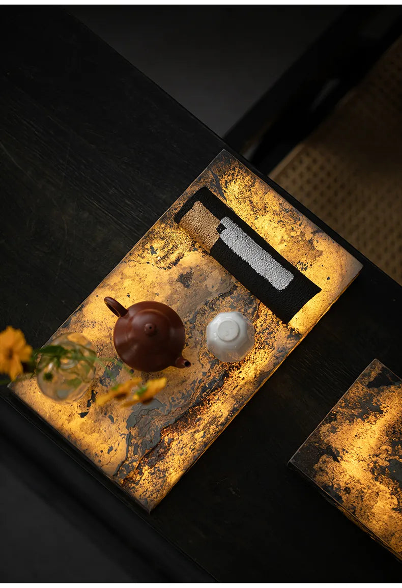 Square Cliff Stone Gongfu Tea Tray