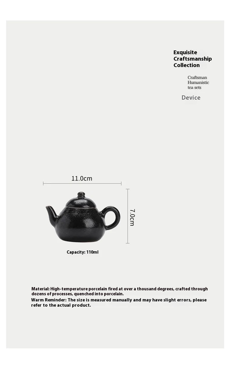 "Wangxuan Shino-style Black Glaze Pear-shaped Teapot"