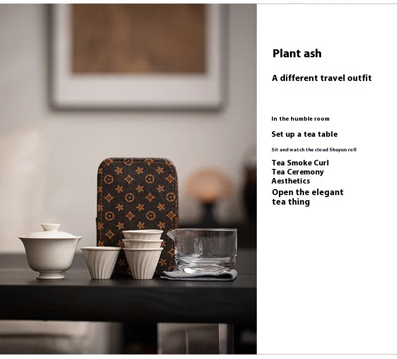 Ash Grey Portable Tea Set – Minimalist Travel Teaware with Unique Style