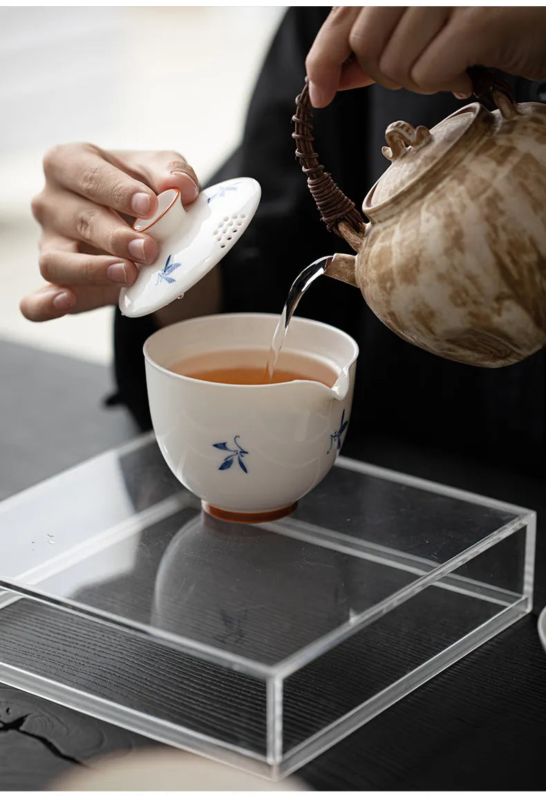 “Autumn Orchid” Fast-Brew Travel Tea Cup – Inspired by Gentle Waters and Graceful Blooms