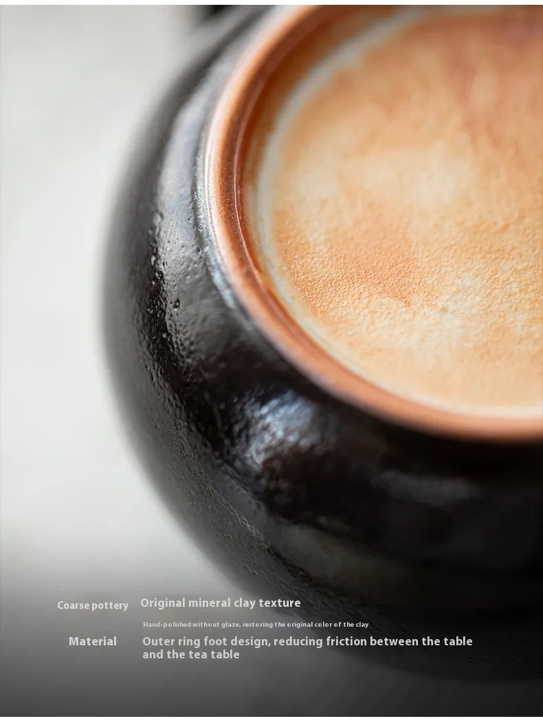 "Wangxuan Shino-style Black Glaze Pear-shaped Teapot"