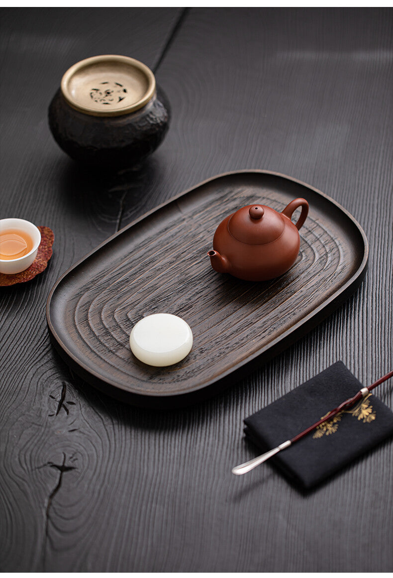 Concentric Circle Plate - Golden Silk Teak Dry Bubble Plate