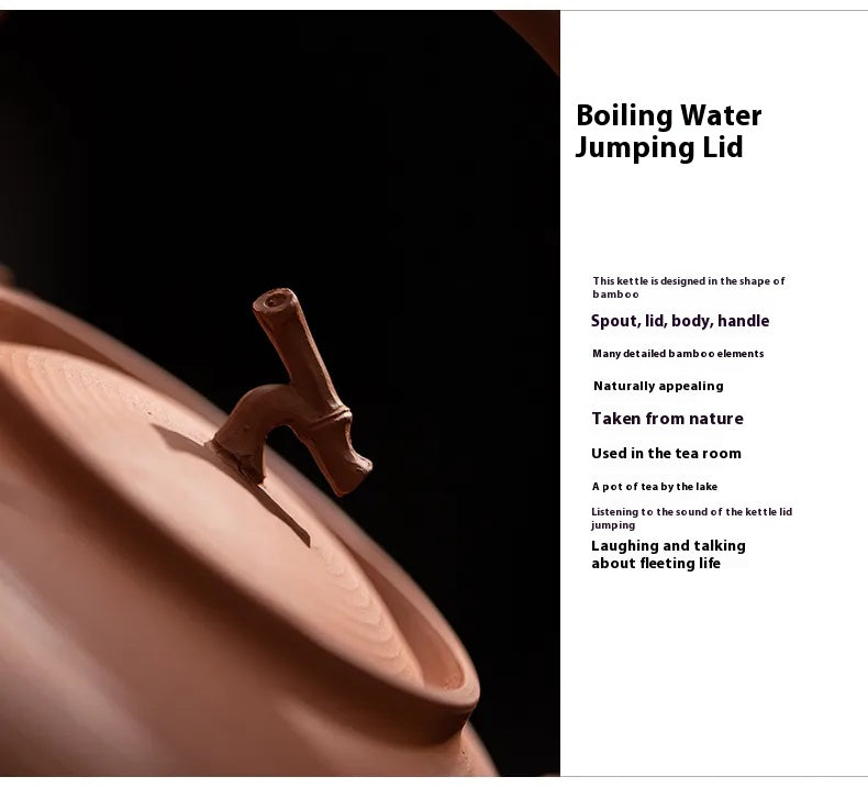 "Hidden Bamboo Chaozhou Red Clay Sand Teapot"