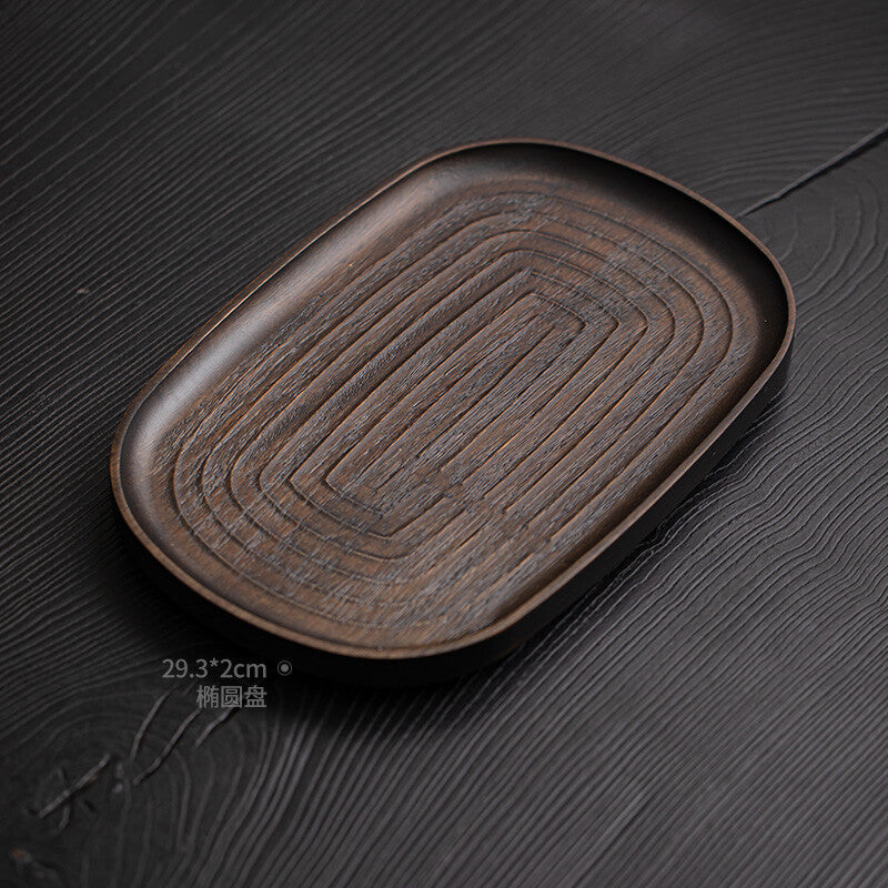 Concentric Circle Plate - Golden Silk Teak Dry Bubble Plate