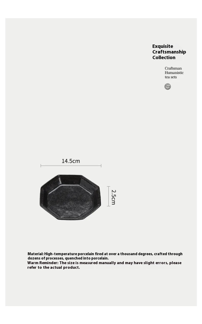 Wangxuan Shino-Style Black Glaze Octagonal Teapot Stand