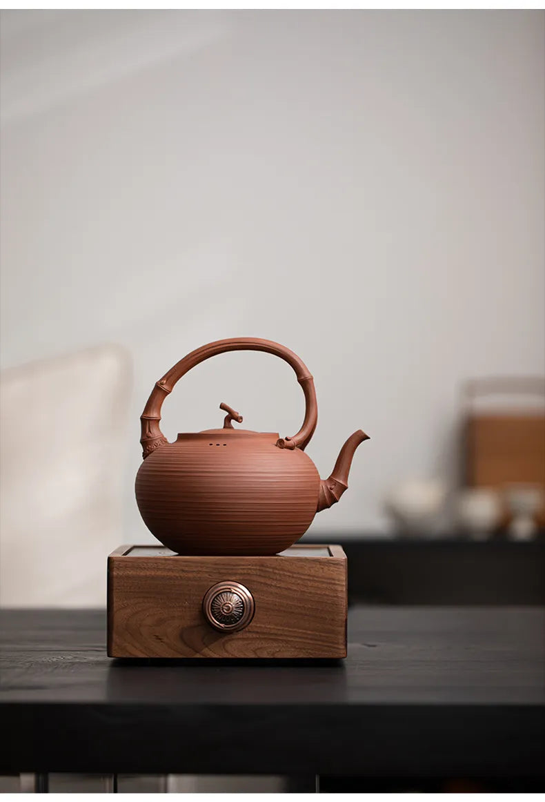 "Hidden Bamboo Chaozhou Red Clay Sand Teapot"