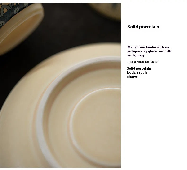 Dunhuang-Inspired Gaiwan with Flying Apsaras Motif – Three-Piece Ceramic Covered Tea Bowl