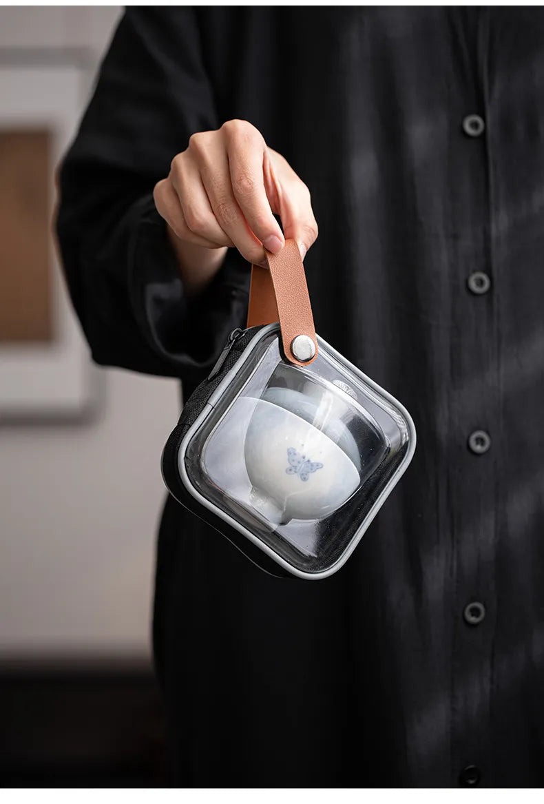 "Butterfly in Love with Flowers" – Portable Gongfu Travel Teacup