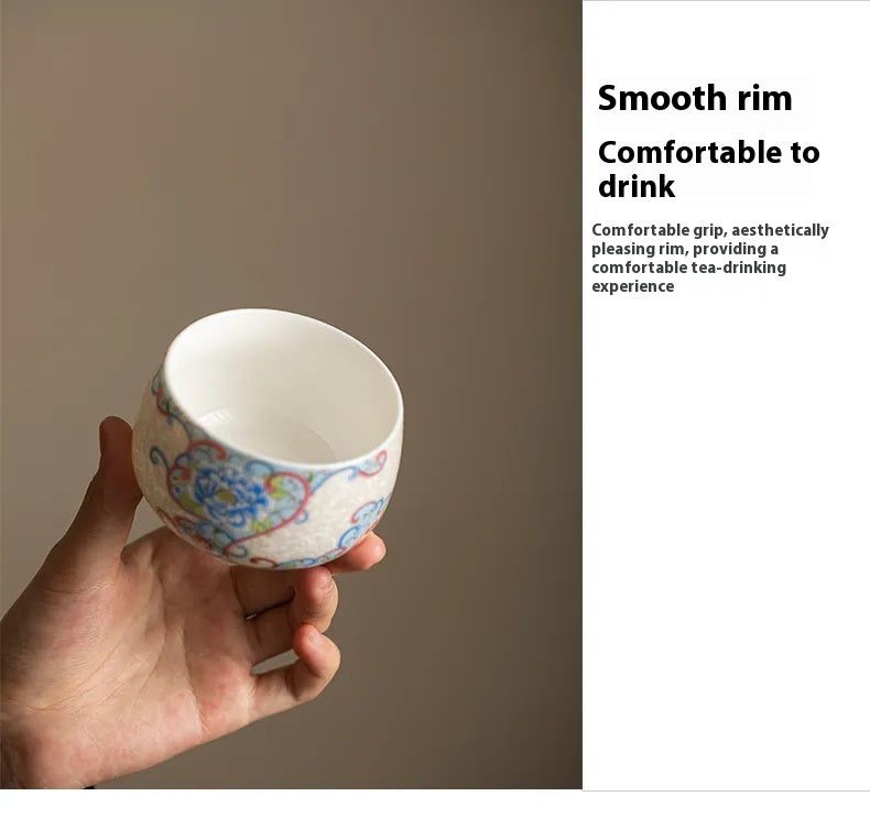 Peony Tea Cup – Elegant Floral Design for Gongfu Tea Tasting