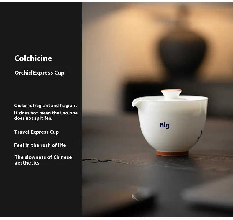 “Autumn Orchid” Fast-Brew Travel Tea Cup – Inspired by Gentle Waters and Graceful Blooms