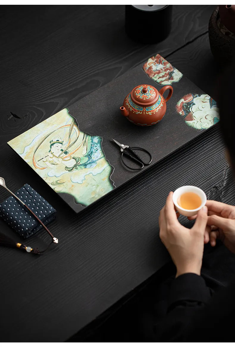 Dunhuang Walnut Wood Charcoal Burned