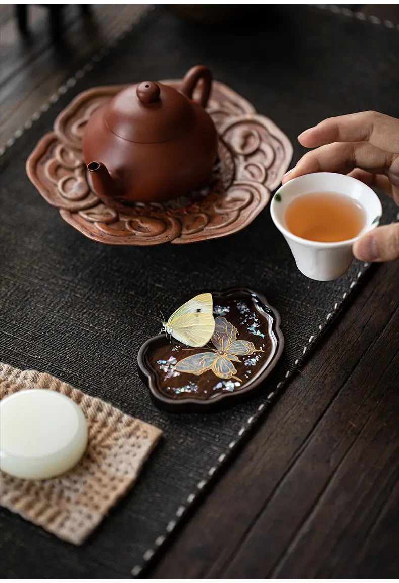 Ebony Ruyi Butterfly Coaster