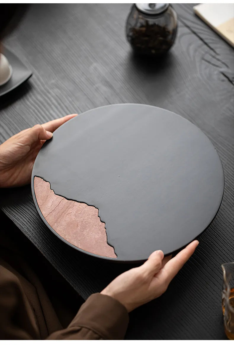 "Xuanyan Shadow - Circular Dry Tea Drip Tray"