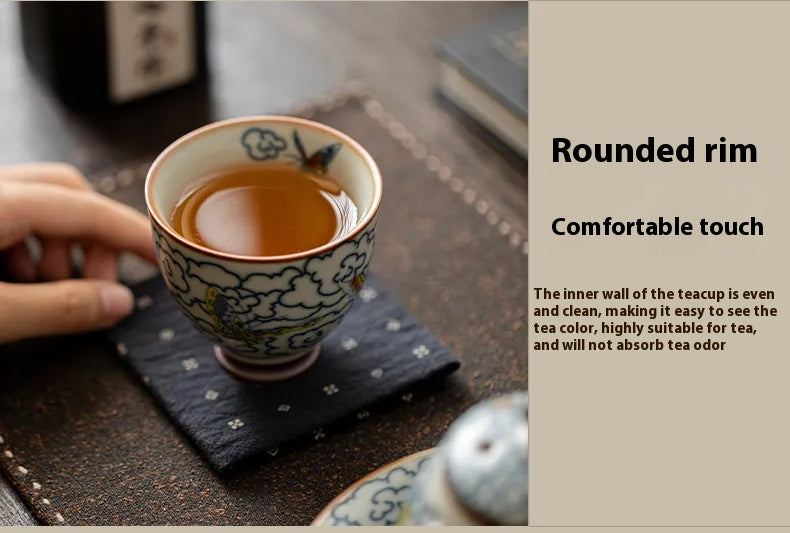 Ru Kiln Aroma Tea Cup – “Step-by-Step to Success” Design