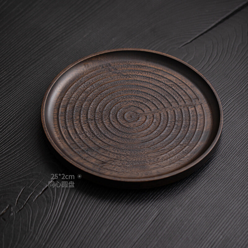 Concentric Circle Plate - Golden Silk Teak Dry Bubble Plate