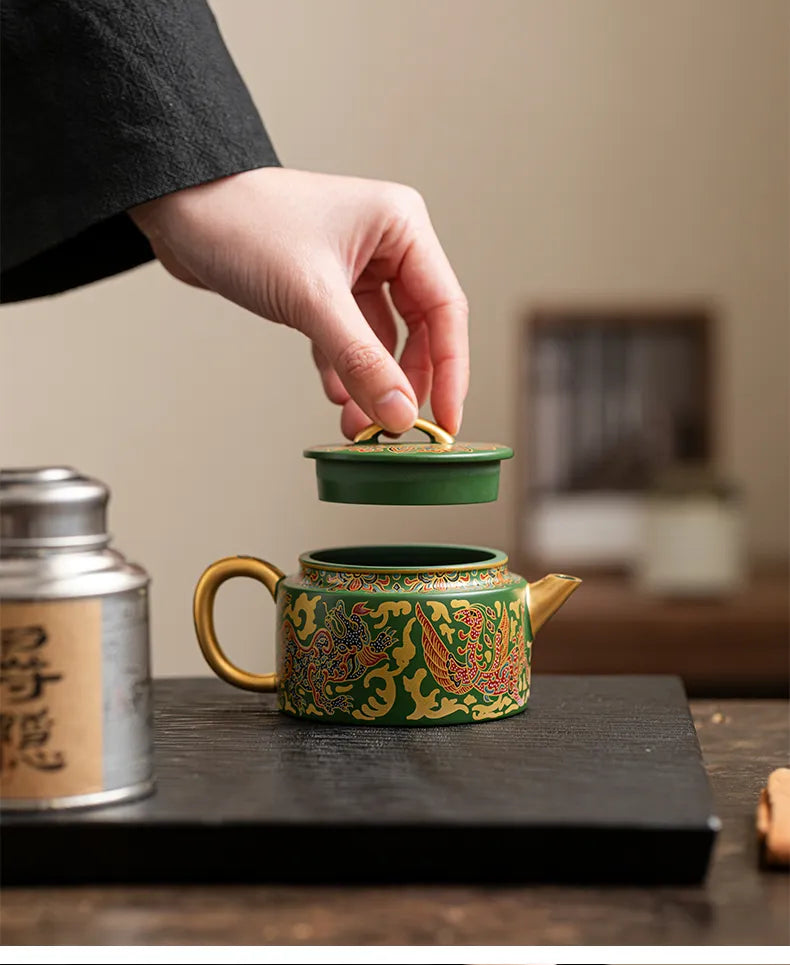 "Dragon and Phoenix Teapot – Symbol of Auspicious Harmony"