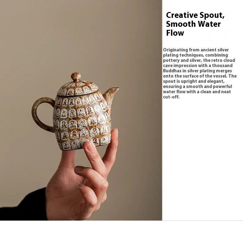 "Ten Thousand Buddhas Square Teapot"
